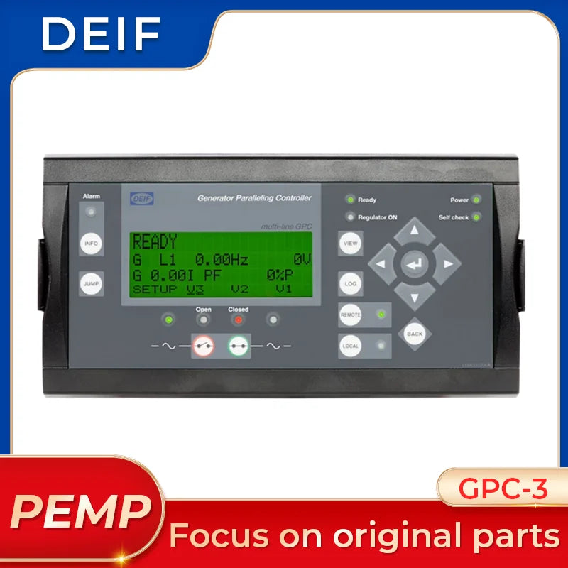 Controlador de paralelización de generador GPC-3 original de DEIF para panel de opciones de central eléctrica con control remoto