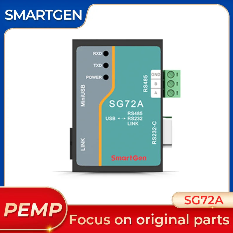 Repuestos originales del controlador del generador del módulo de conversión del puerto de comunicación USB RS232 RS485 Smartgen SG72A