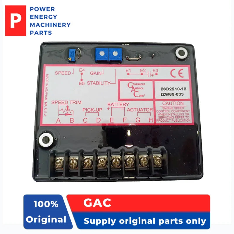 ESD2210-12 Panel de control del regulador del generador original Controlador de velocidad del grupo electrógeno