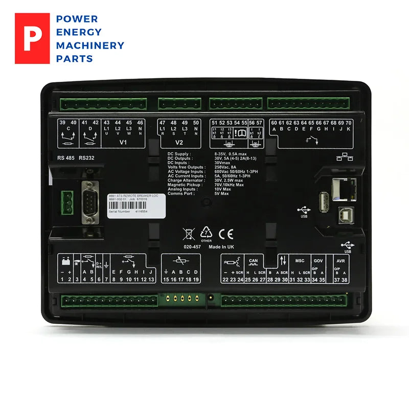 Controlador de generador de aguas profundas original DSE8661 Módulo de control de red eléctrica (servicio público) y conmutador de transferencia automática de dos partes DSE 8661